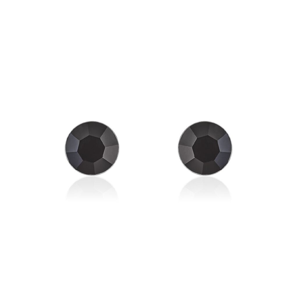 Thumbnail - Damen Ohrstecker Silber Silber 925 Kristall Schwarz, Ohrstecker mit Stein