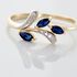 IRISA Damen Ring Gold 375 (9 Karat) Saphir Blau 0,4 ct Blatt