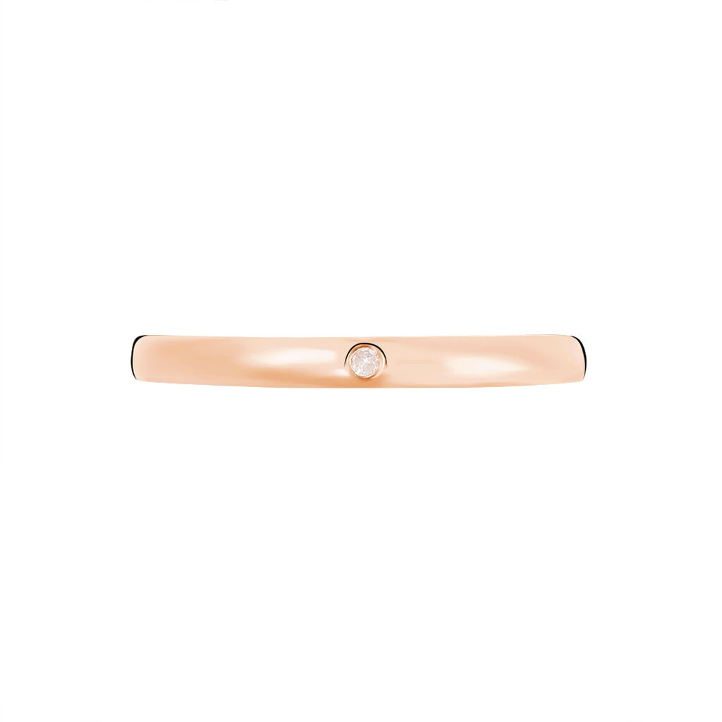 Graz Damen Ring Rosegold 375 (9 Karat) Diamant Wei&szlig; 0,01 ct B 18 mm