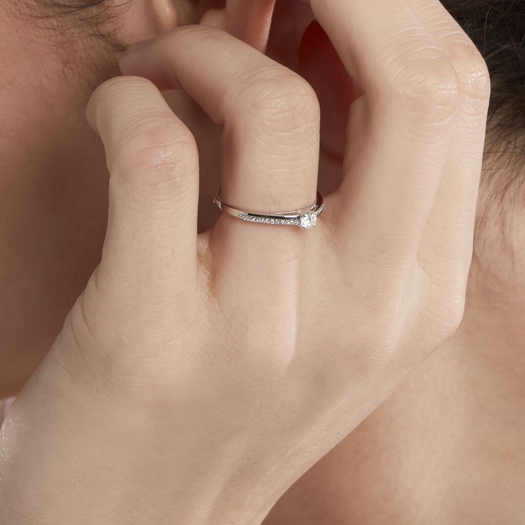 Damen Ring Weißgold 375 Diamant 0,22ct Alexandra  - Verlobungsringe Damen | OROVIVO