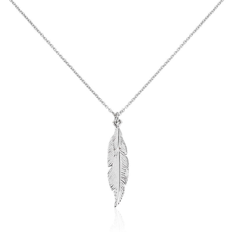 Damen Halskette Silber 925 Rhodiniert Feder - Halsketten Damen | OROVIVO