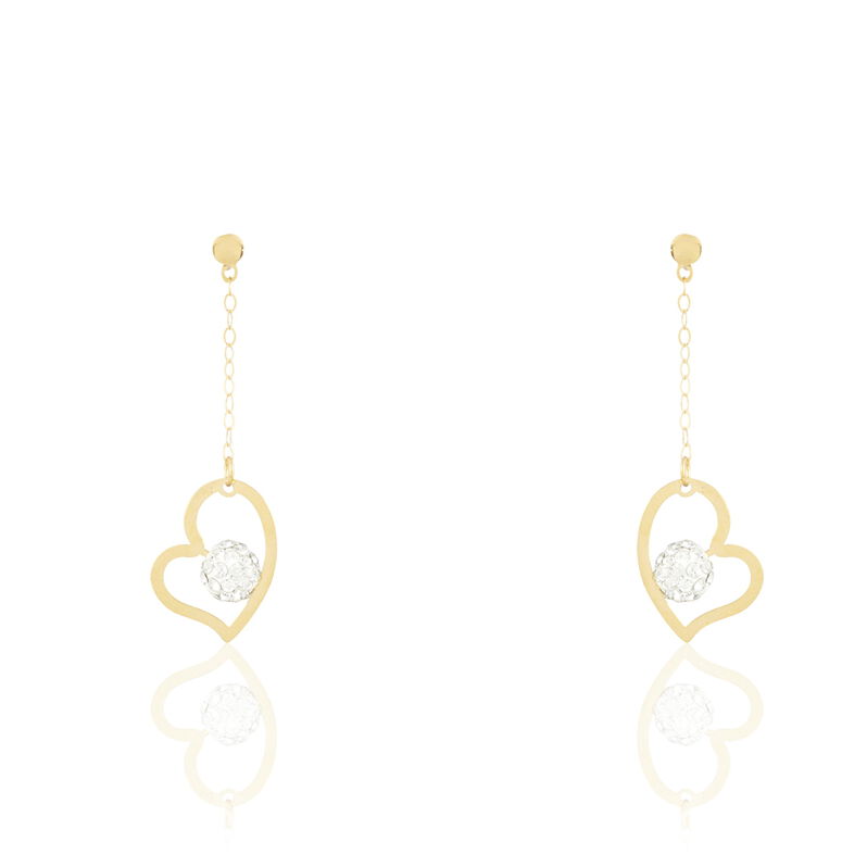 Boucles D'oreilles Pendantes Gwladys Or Jaune Strass - Spannringe Damen | OROVIVO