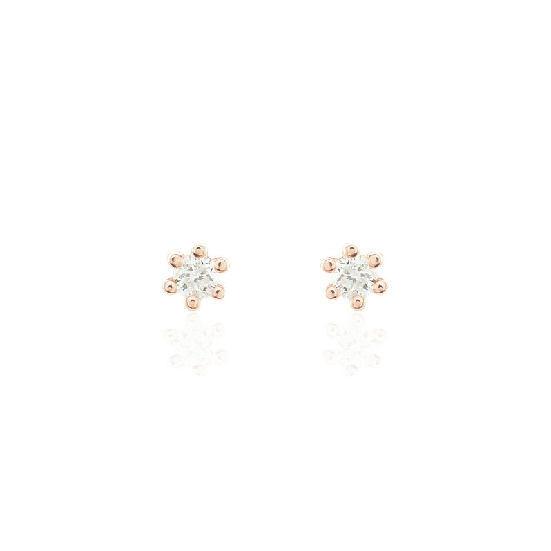Damen Ohrstecker Rosegold 375 Diamant 0,07ct Merle  - Ohrstecker Damen | OROVIVO