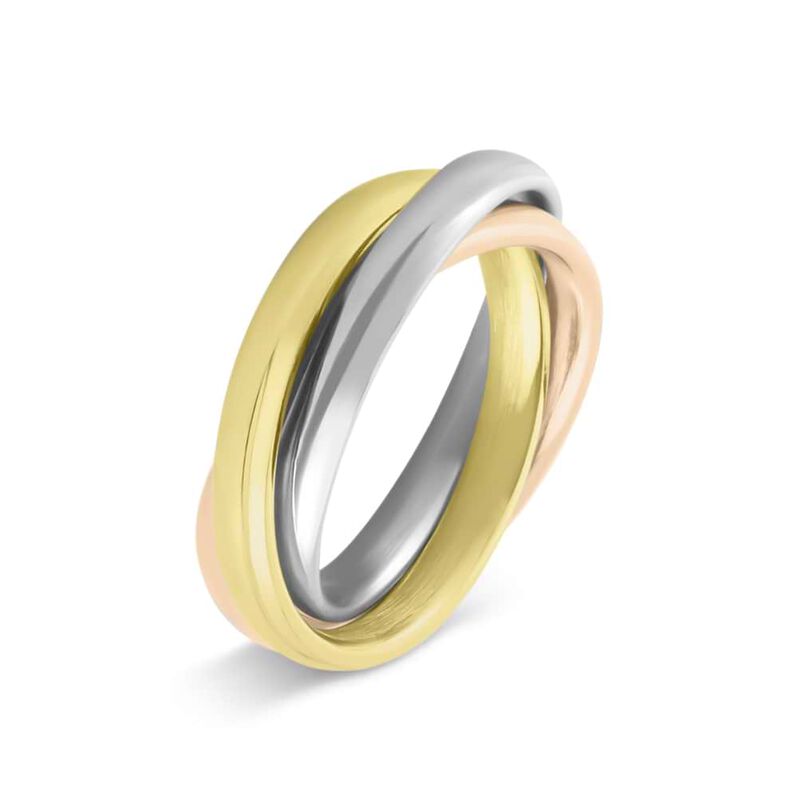 Anello Fedina Sunrise Acciaio Tricolore - Spannringe Damen | OROVIVO