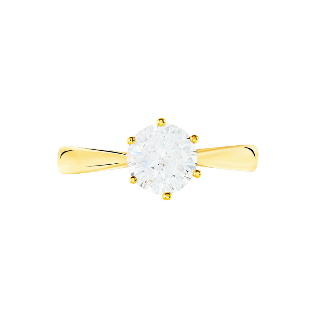 KRAPPE 6 Damen Ring Gold 375 (9 Karat) Zirkonia Wei&szlig; 2,35 ct