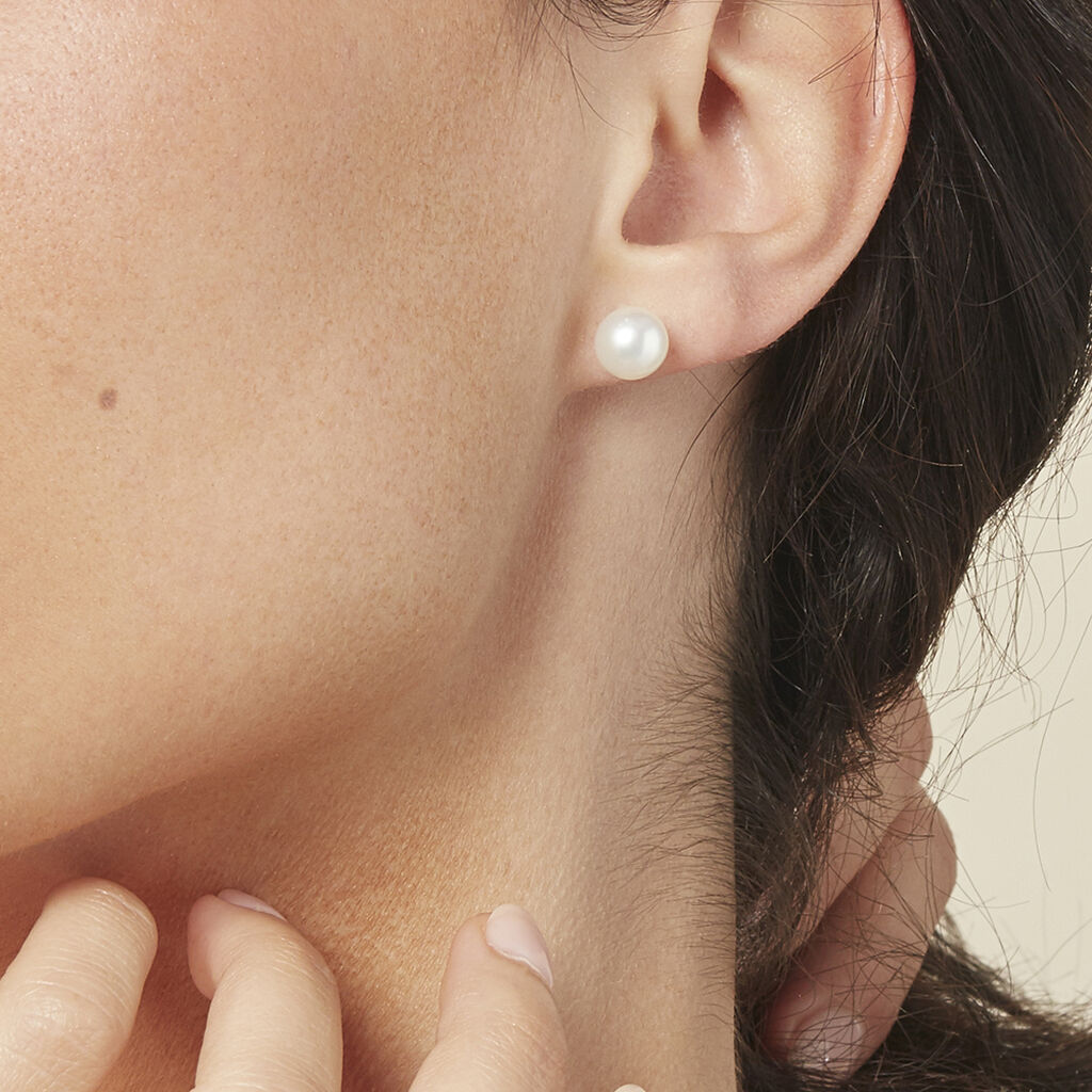 Damen Perlenohrringe Gold 585 Zuchtperle 8-9mm Grace - Ohrstecker Damen | OROVIVO