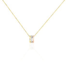 Damen Halskette Gold 375 Tricolor Diamanten 0,03ct - Ketten mit Anhänger Damen | OROVIVO