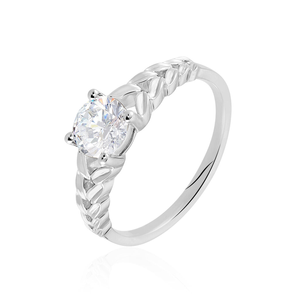 Bague Argent Rhodie Iora Solitaire Oxyde - Spannringe Damen | OROVIVO