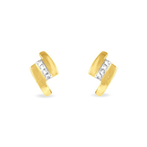 Damen Ohrstecker Gold 375 Diamant 0,04ct  - Ohrstecker Damen | OROVIVO