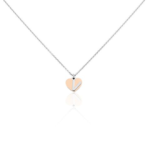 Damen Halskette Silber 925 Bicolor Buchstabe V - Halsketten Damen | OROVIVO