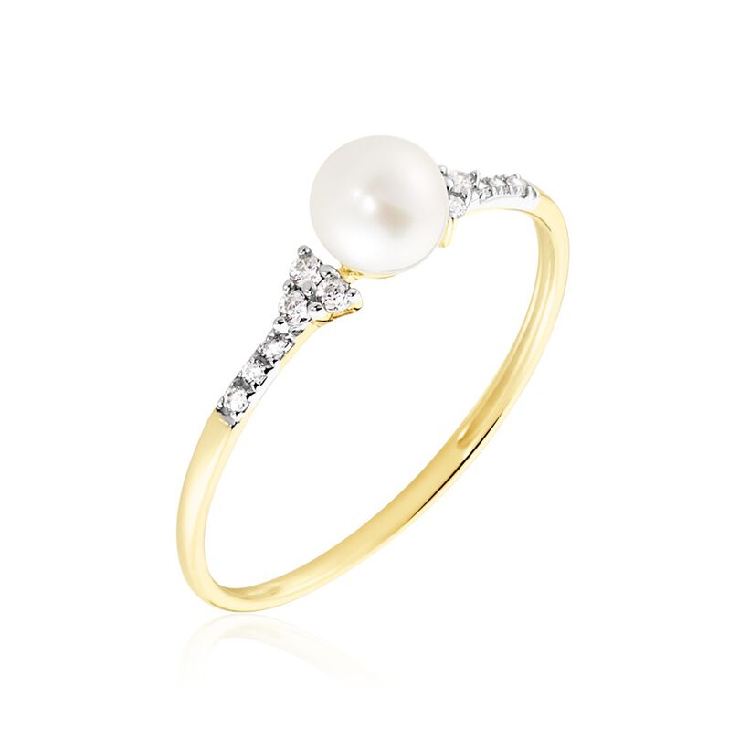 Bague Lonny Or Jaune Perle De Culture Oxyde De Zirconium - Spannringe Damen | OROVIVO