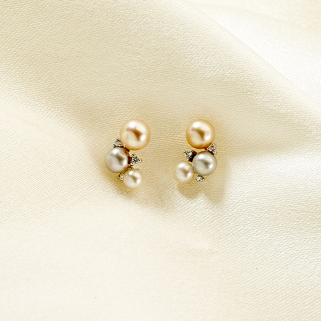 DEBBY Damen Ohrstecker Silber 925 Zuchtperle Perlmutt