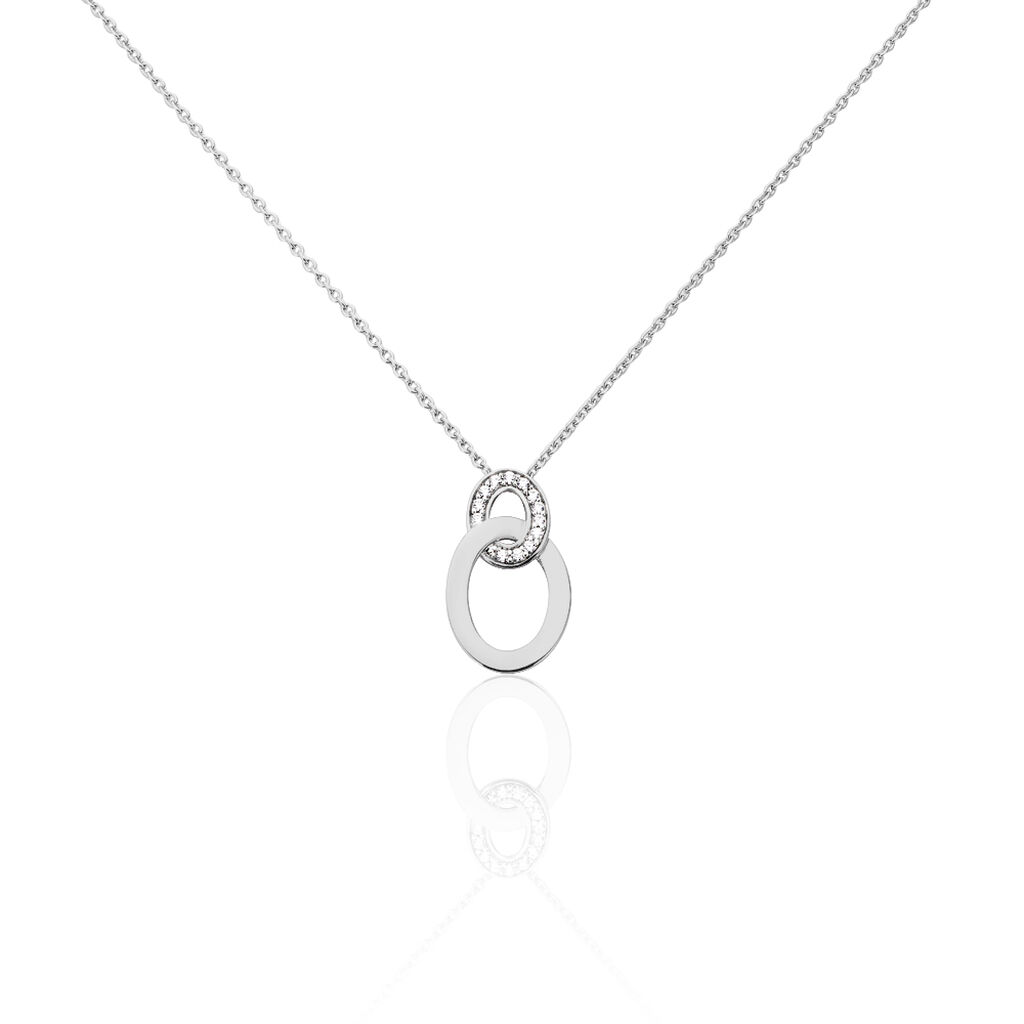 🦚 Damen Halskette Silber 925 Zirkonia Bellie, Collier mit Stein