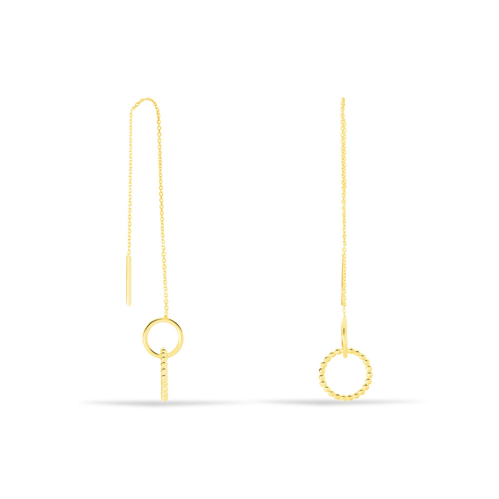 CATA Damen Ohrringe Lang Gold 375 (9 Karat) Kreis - Ohrhänger Damen | OROVIVO