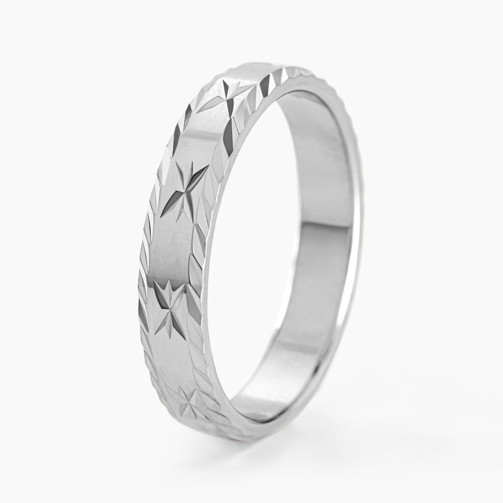 Alliance Twiggy Demi Jonc Classique Argent Blanc - Spannringe Familie | OROVIVO