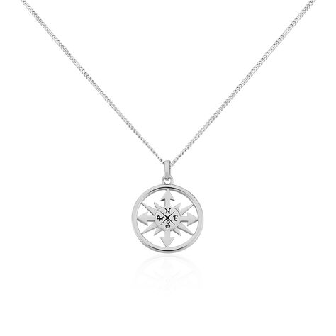 Herren Halskette Silber 925 Rhodiniert Windrose - Halsketten Herren | OROVIVO