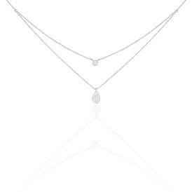 Damen Halskette Weißgold 375 Diamanten 0,17ct - Ketten mit Anhänger Damen | OROVIVO