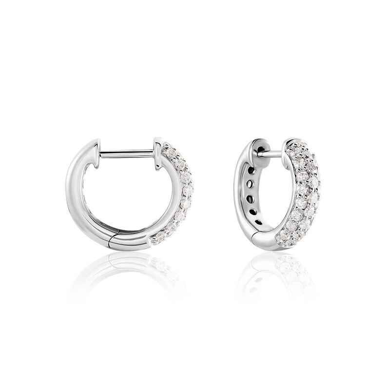 Brandice Damen Creolen Wei&szlig;gold 585 (14 Karat) Diamant Wei&szlig; 0,18 ct - Creolen Damen | OROVIVO