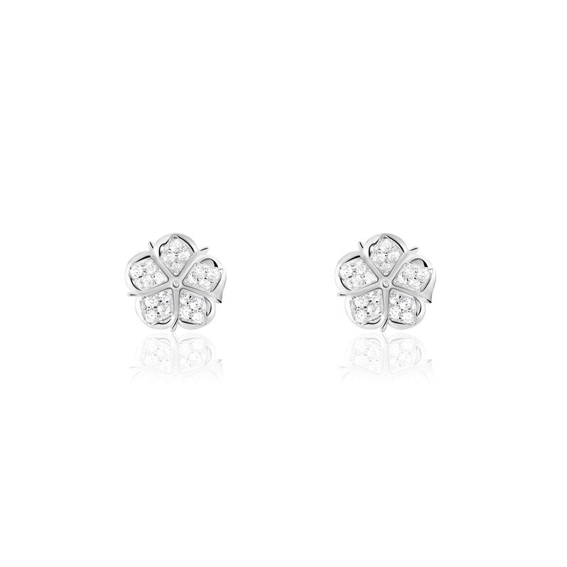 Damen Ohrstecker Silber Silber 925 Zirkonia Blume Duena  - Ohrstecker Damen | OROVIVO