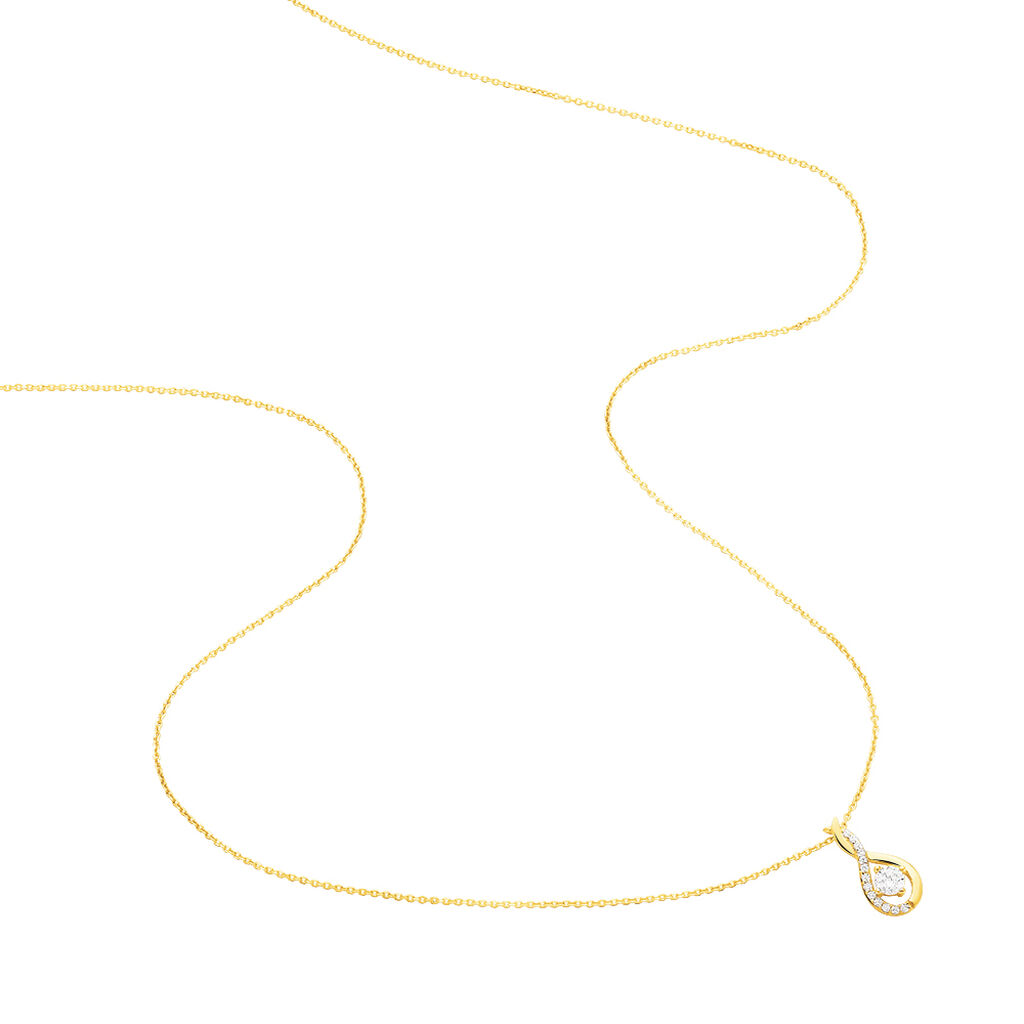 Damen Collier Gold 375 Zirkonia Tropfen Evana - Halsketten Damen | OROVIVO