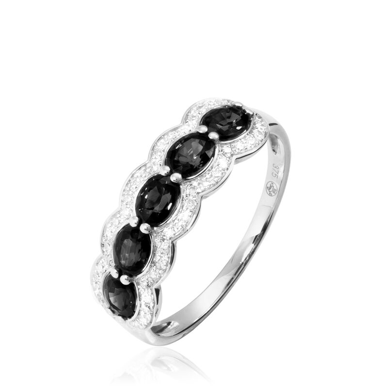 Bague Margaux Or Blanc Agate Et Diamant - Spannringe Damen | OROVIVO
