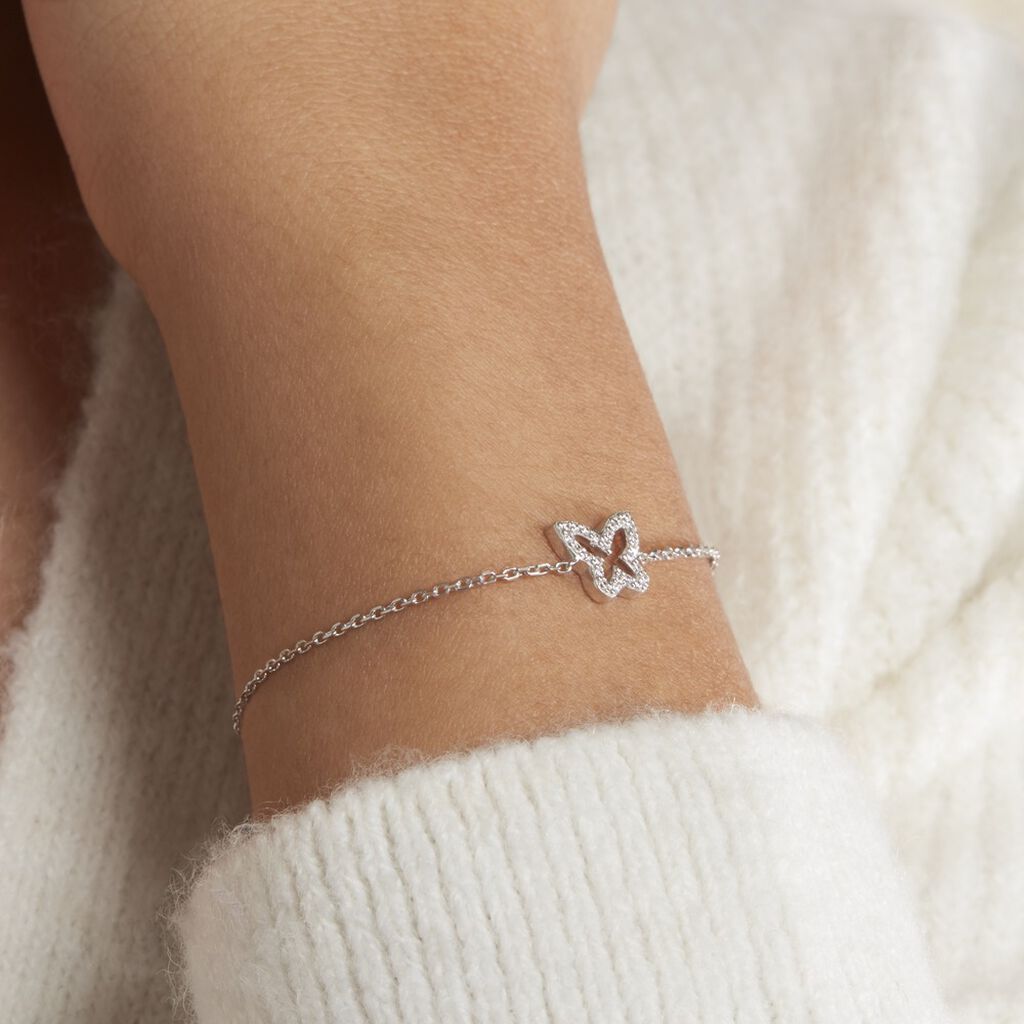 Bracelet Paola Argent Papillon Oxyde - Spannringe Damen | OROVIVO