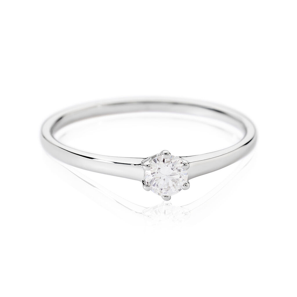 MONOPOLI Damen Ring Wei&szlig;gold 585 (14 Karat) Diamant Wei&szlig; 0,26 ct