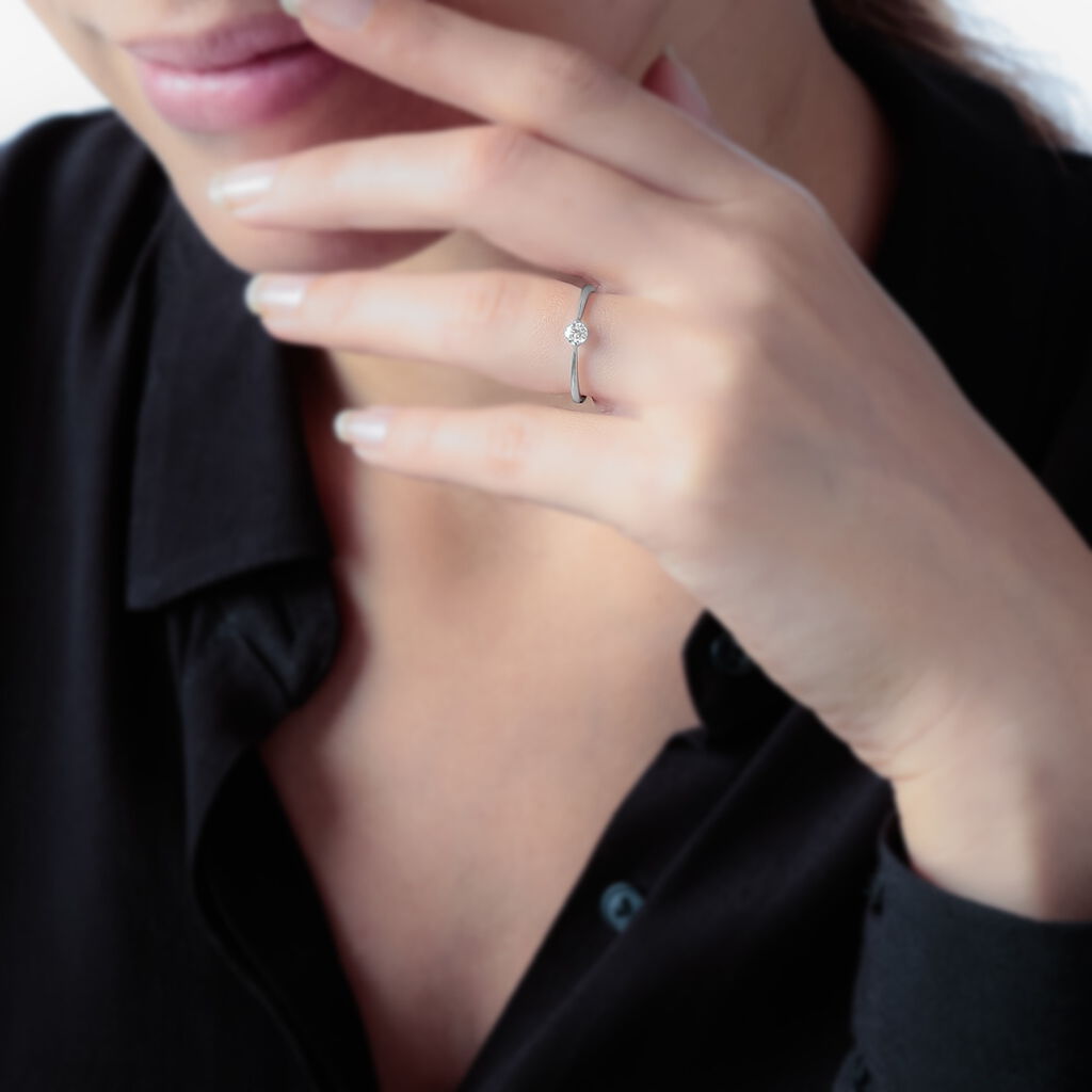 Solitaire Or Weiss Natalia Diamant - Spannringe Damen | OROVIVO