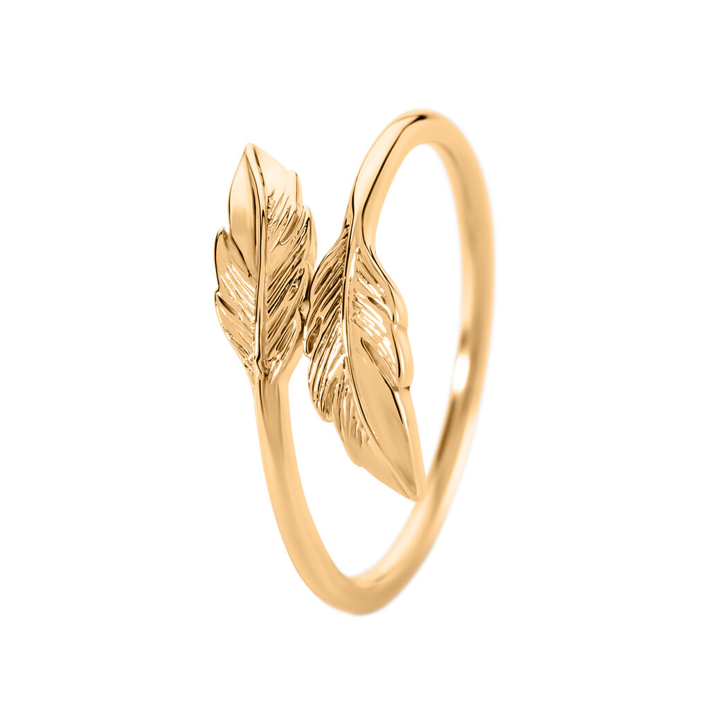 GIA Damen Ring Vergoldet Feder B 10 mm - Ringe Damen | OROVIVO