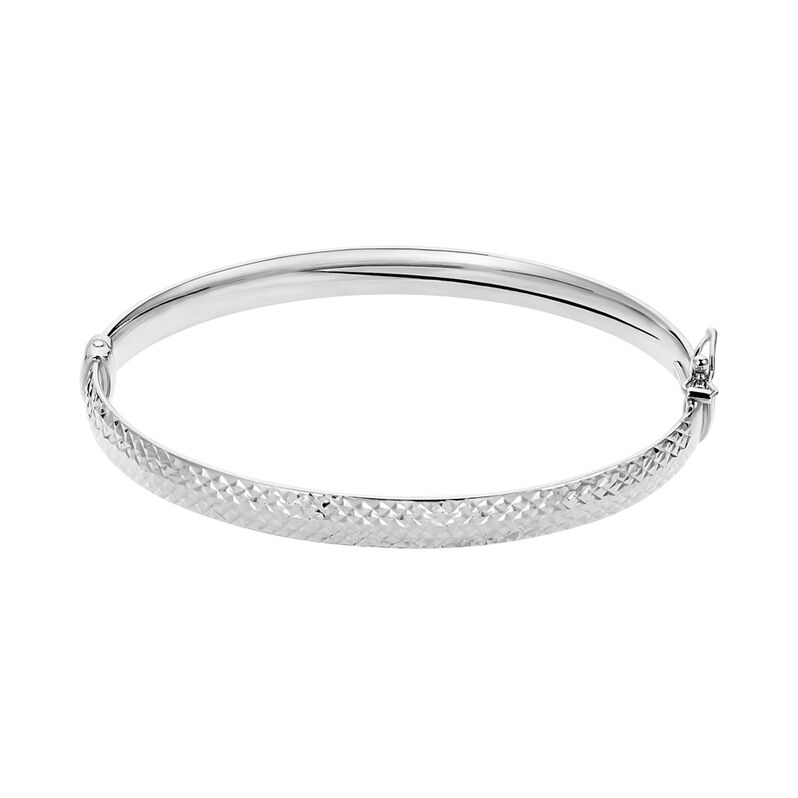 Bracelet Argent Jonc Fil Plat Diamante - Spannringe Damen | OROVIVO