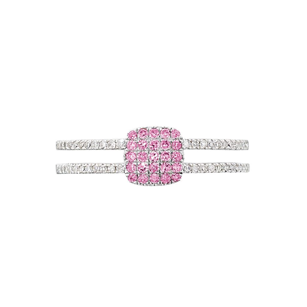 Bague Aude Or Blanc Saphir Et Diamant - Spannringe Damen | OROVIVO