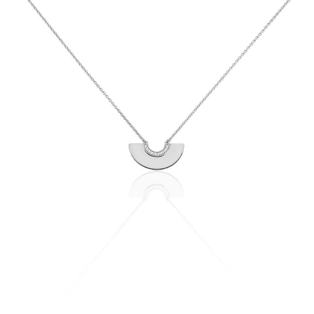 RUJA Damen Collier Silber 925 Zirkonia Wei&szlig; Halbkreis