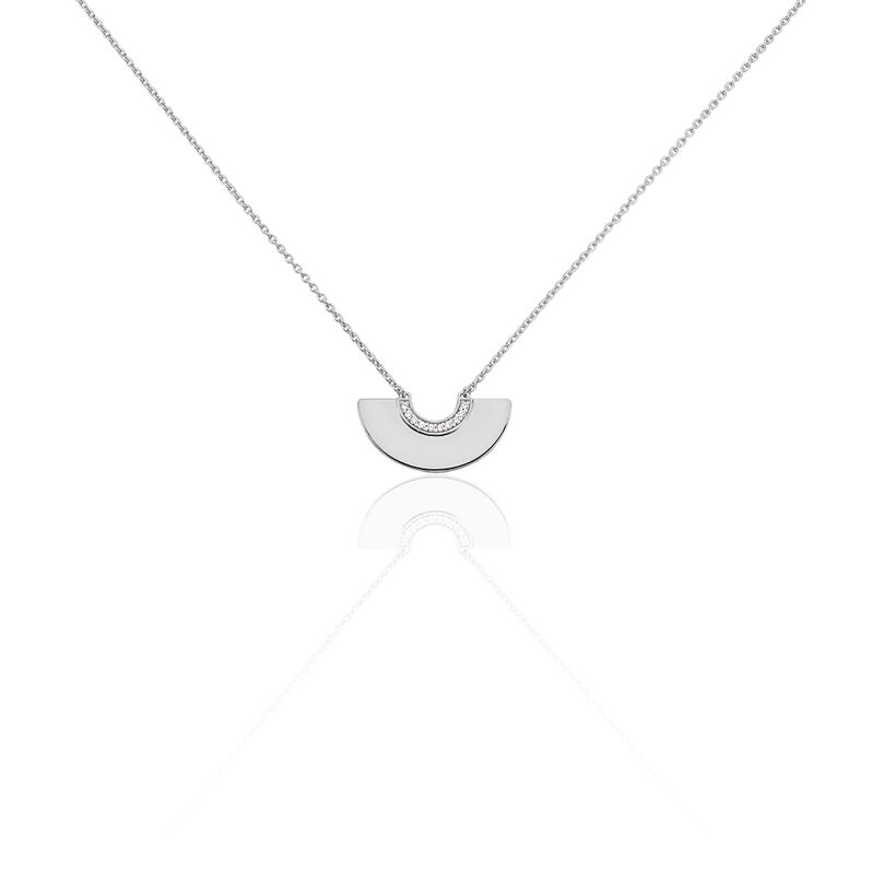 RUJA Damen Collier Silber 925 Zirkonia Wei&szlig; Halbkreis - Halsketten Damen | OROVIVO