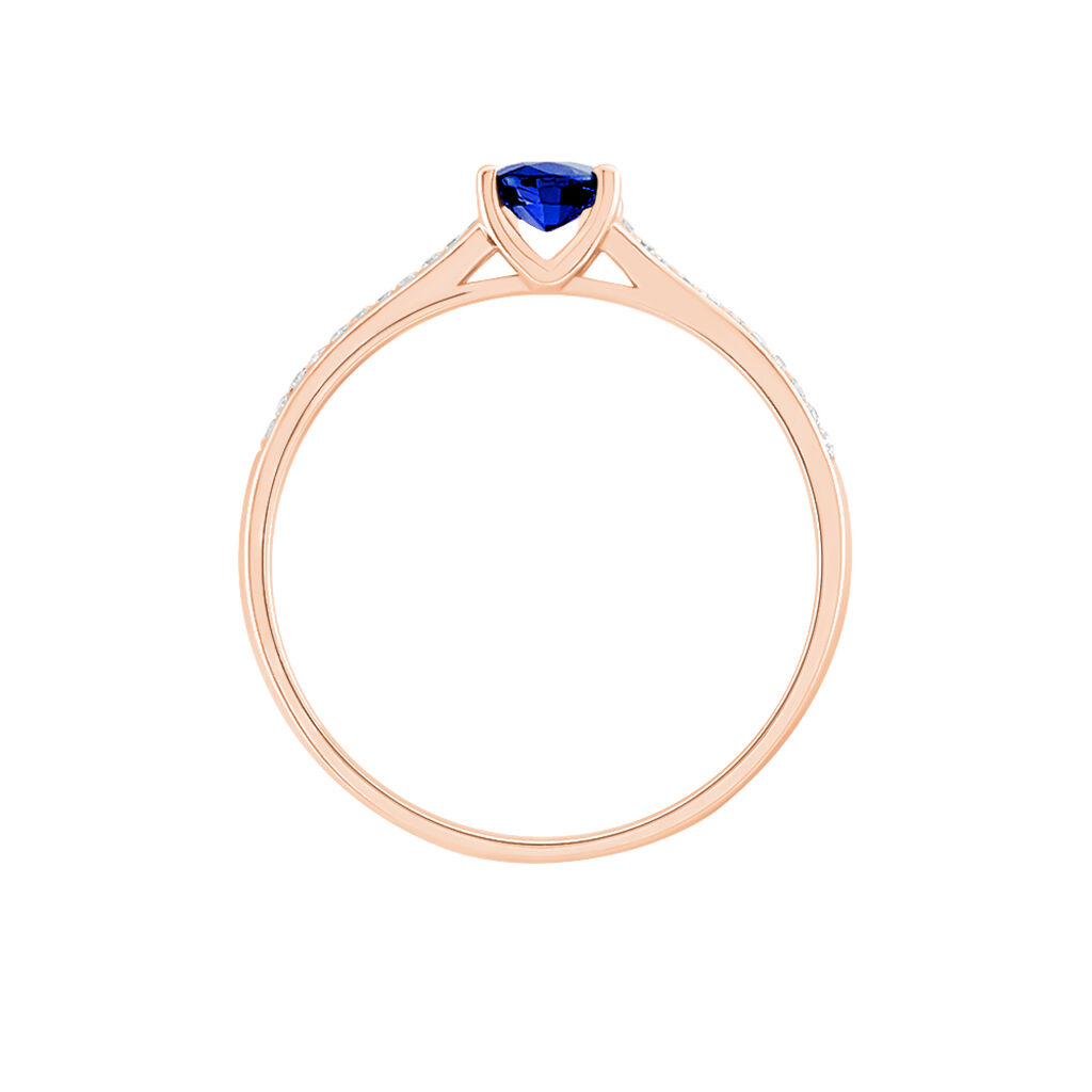 Bague Crista Or Rose Saphir Et Diamant - Spannringe Damen | OROVIVO