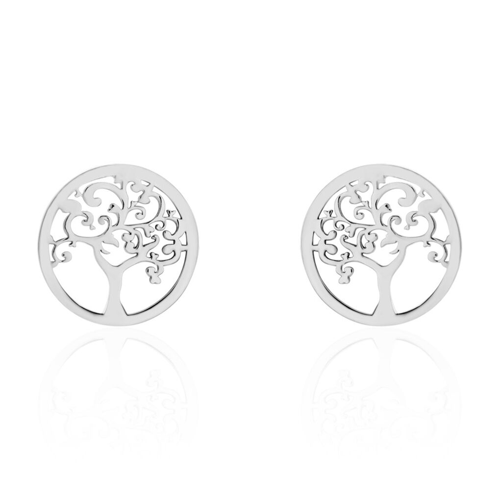 ISABEL Damen Ohrstecker Silber Silber 925 Lebensbaum