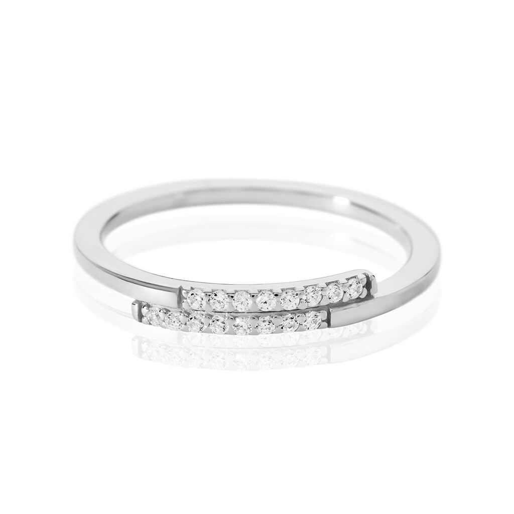 SENNA Damen Ring Wei&szlig;gold 375 (9 Karat) Zirkonia Wei&szlig; 0,03 ct