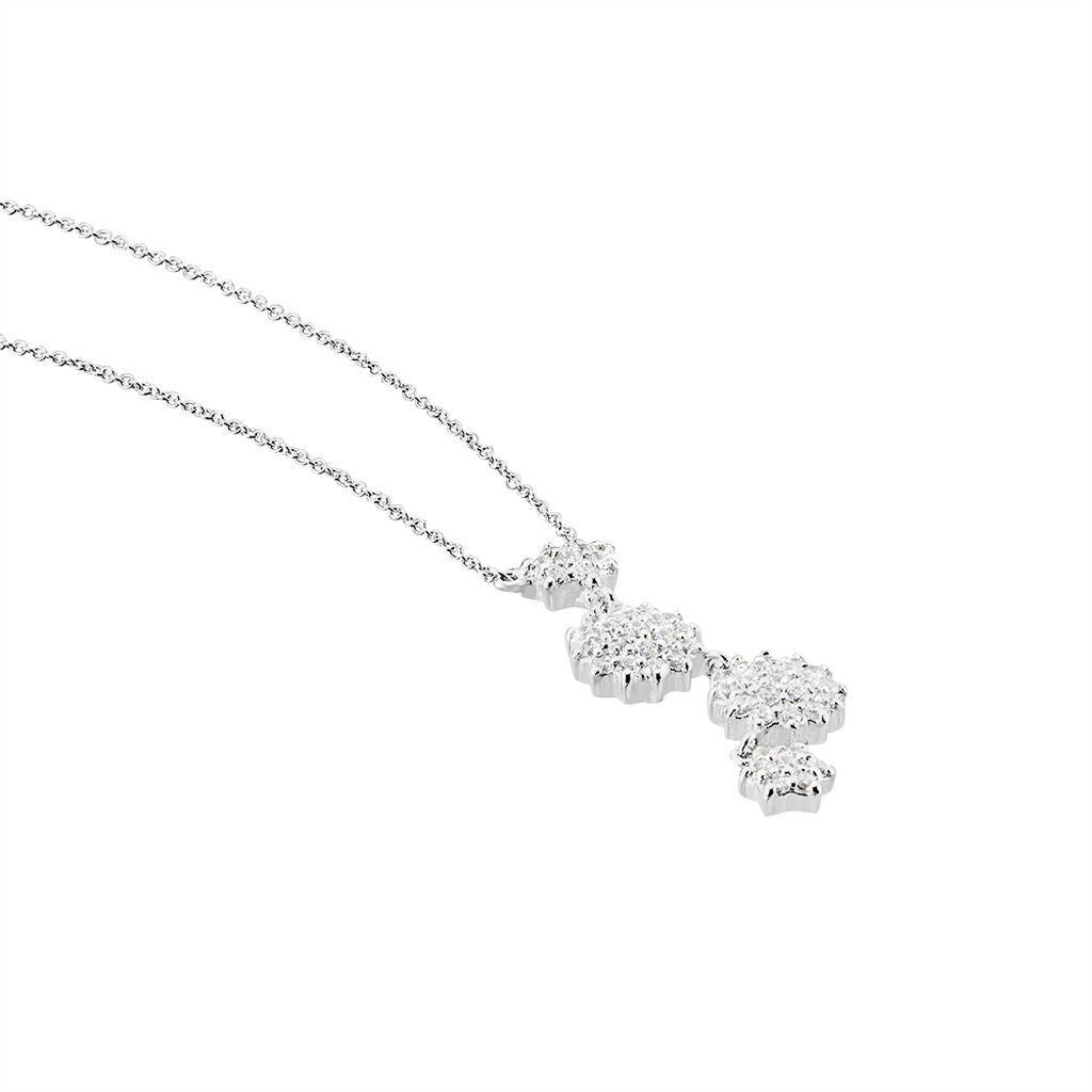 Damen Collier Silber 925 Zirkonia Blume Parisa - Halsketten Damen | OROVIVO