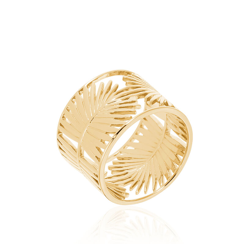 Bague Plaque Or Plamira Feuilles De Palm - Spannringe Damen | OROVIVO