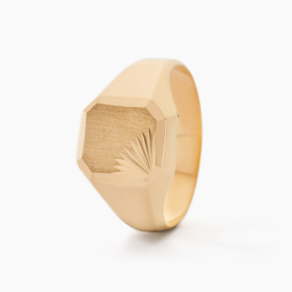 Chevaliere Or Jaune Carree - Spannringe Herren | OROVIVO