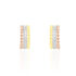 SUMALLA Damen Creolen Vergoldet Tricolor Zirkonia Wei&szlig; B 2 mm