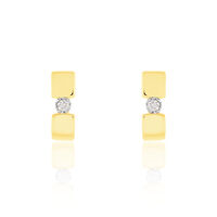 Damen Ohrstecker Gold 375 Diamant 0,04ct Barren Granada 