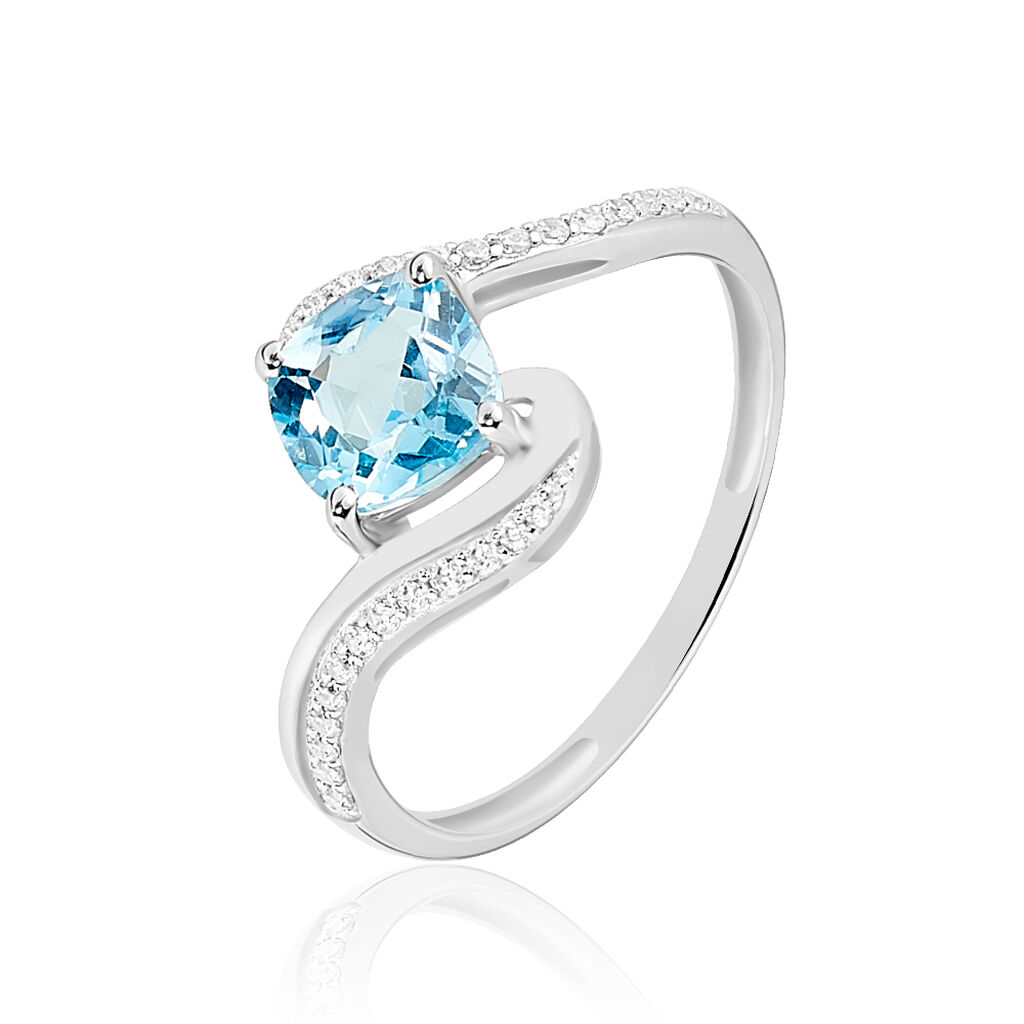 Bague Maria-serena Or Blanc Topaze Et Oxyde De Zirconium - Spannringe Damen | OROVIVO