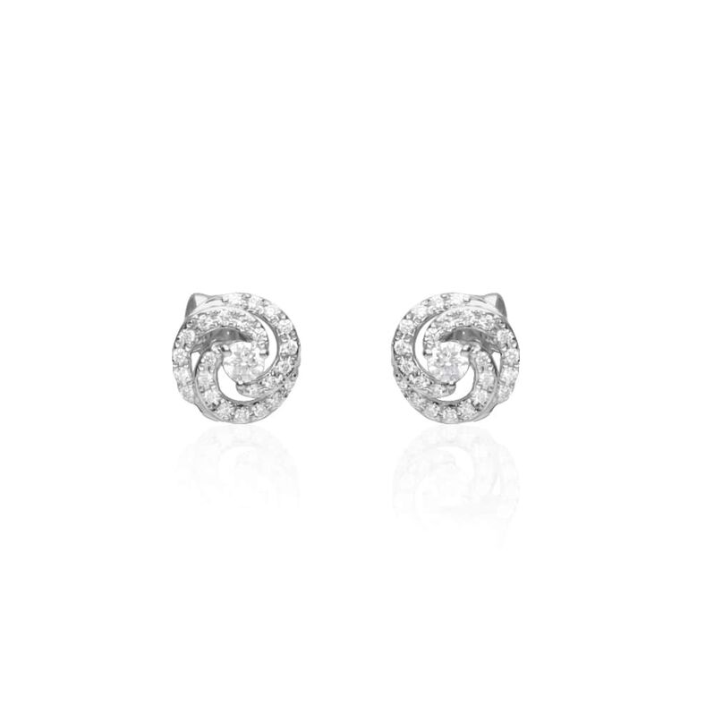 Orecchini a lobo in oro bianco e diamanti 0.27 ct - Spannringe Damen | OROVIVO