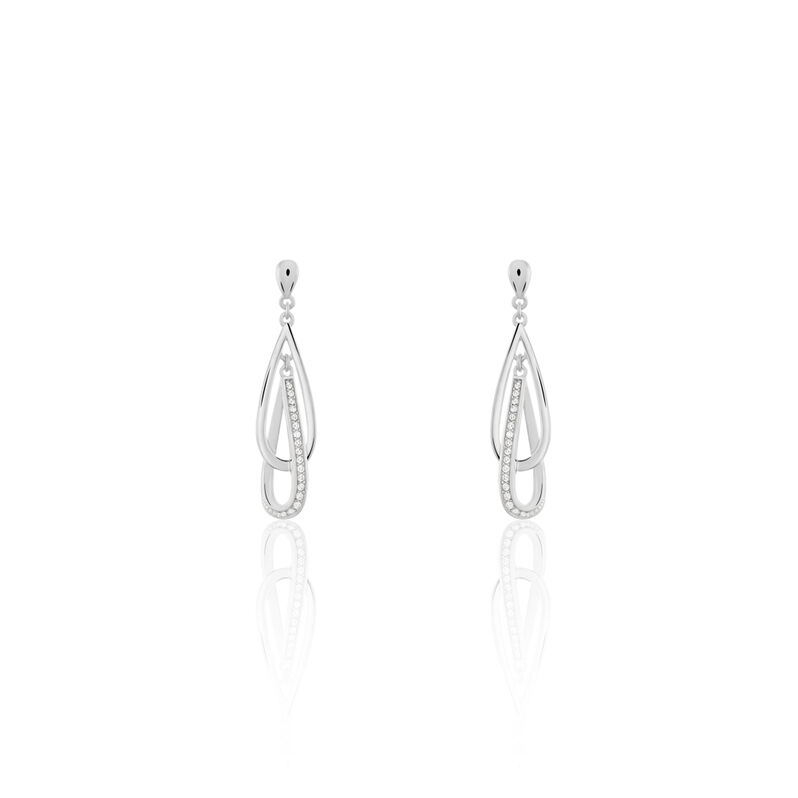 Damen Ohrstecker Lang Silber 925 Zirkonia - Ohrringe mit Stein Damen | OROVIVO