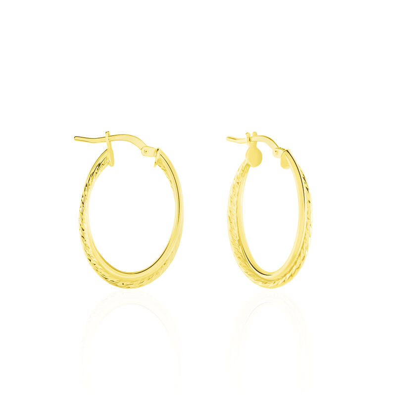 Creoles Or Jaune Maelia Ovale Croise - Spannringe Damen | OROVIVO