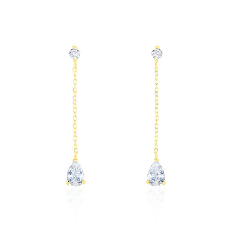 Boucles D'oreilles Pendantes Regane Or Jaune Oxyde De Zirconium - Spannringe Damen | OROVIVO