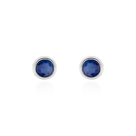 EDY FASSUNG ZARGE Damen Ohrstecker Wei&szlig;gold 375 (9 Karat) Saphir Blau 0,74 ct - Ohrstecker  | OROVIVO