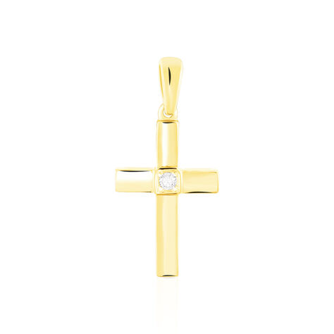 Kreuz Anhänger Gold 375 Diamant 0,019ct Cloe - Schmuckanhänger Unisex | OROVIVO