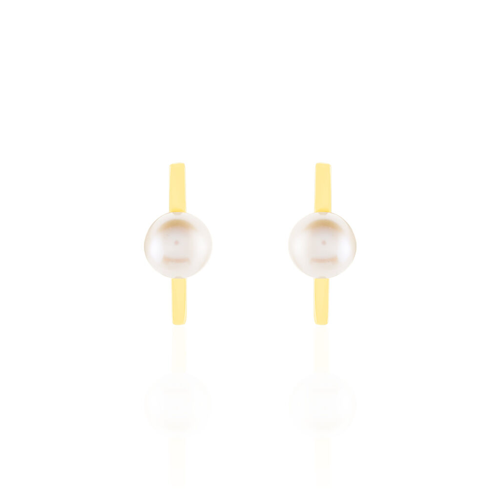 CHRISTINE Damen Ohrstecker Gold 375 (9 Karat) Zuchtperle Perlmutt Balken