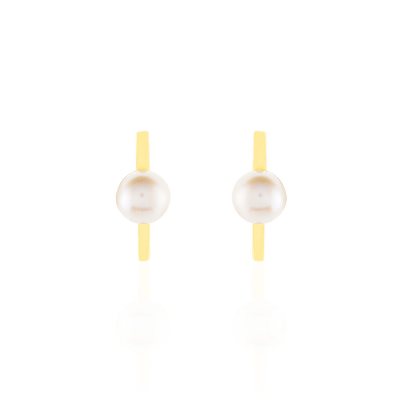 CHRISTINE Damen Ohrstecker Gold 375 (9 Karat) Zuchtperle Perlmutt Balken - Ohrstecker Damen | OROVIVO